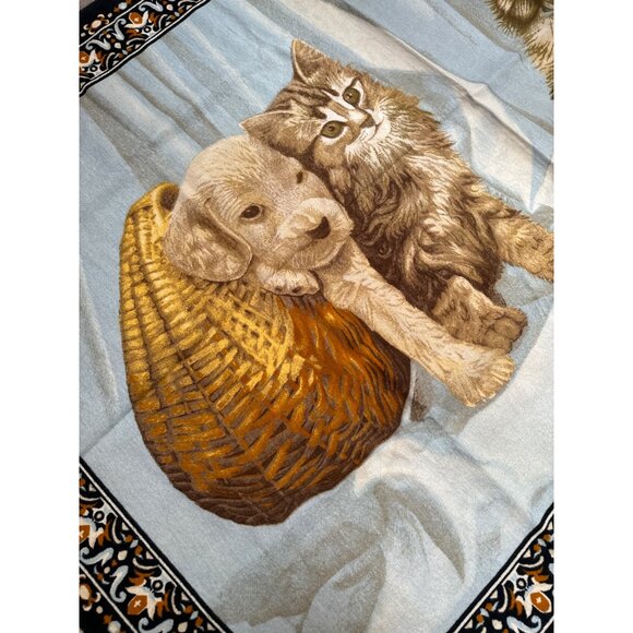 RT Co. Pet-Themed Woven Tapestry Cotton - Made In Turkey - Adorable Cat & Dog De - Picture 3 of 6
